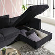 ECKSOFA in Cord Schwarz  - Schwarz, Design, Kunststoff/Textil (259/174cm) - Cantus