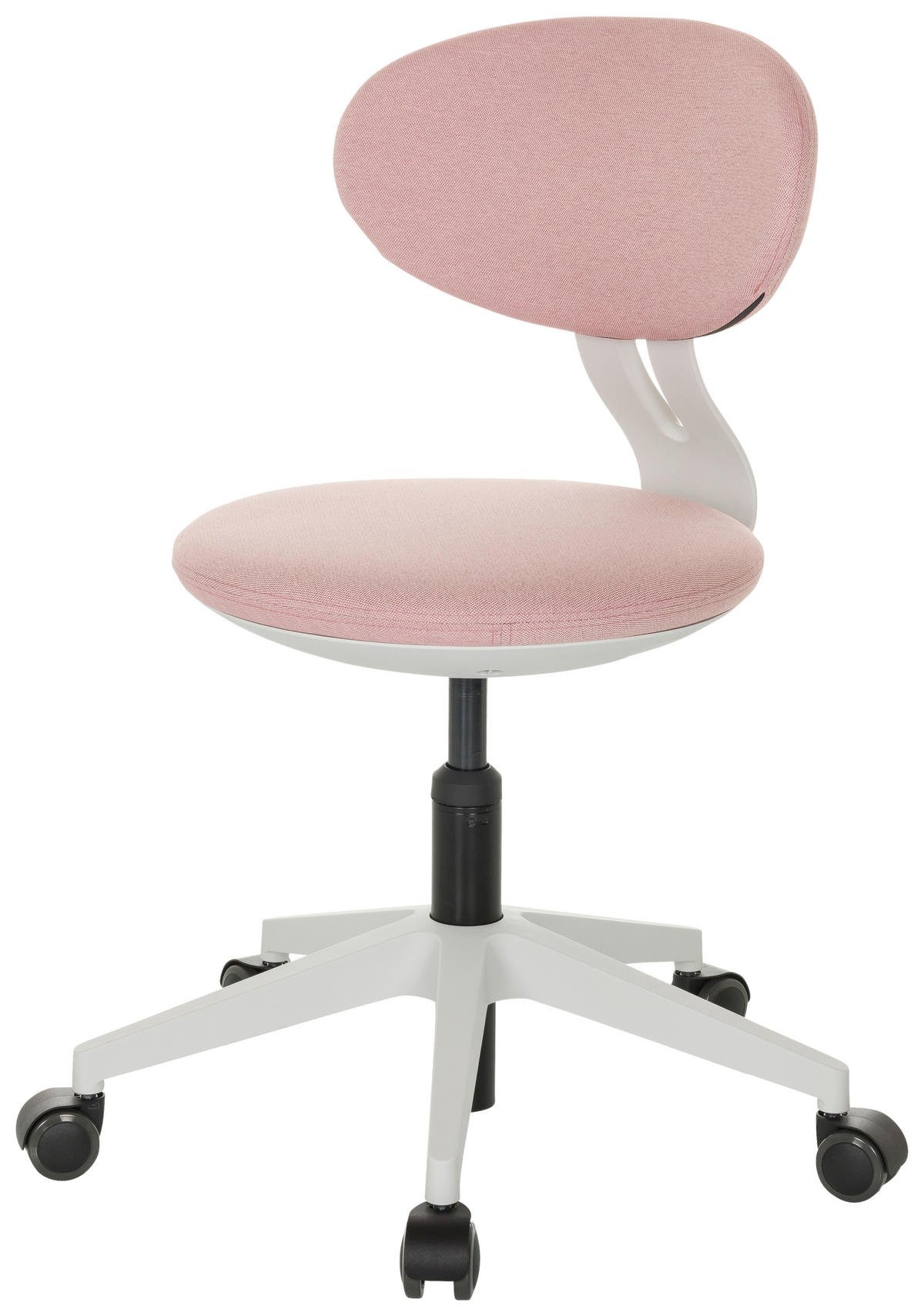 OTOČNÁ ŽIDLE PRO MLÁDEŽ, růžová - bílá/růžová, Basics, textil/plast (42/66-87/52cm) - MID.YOU