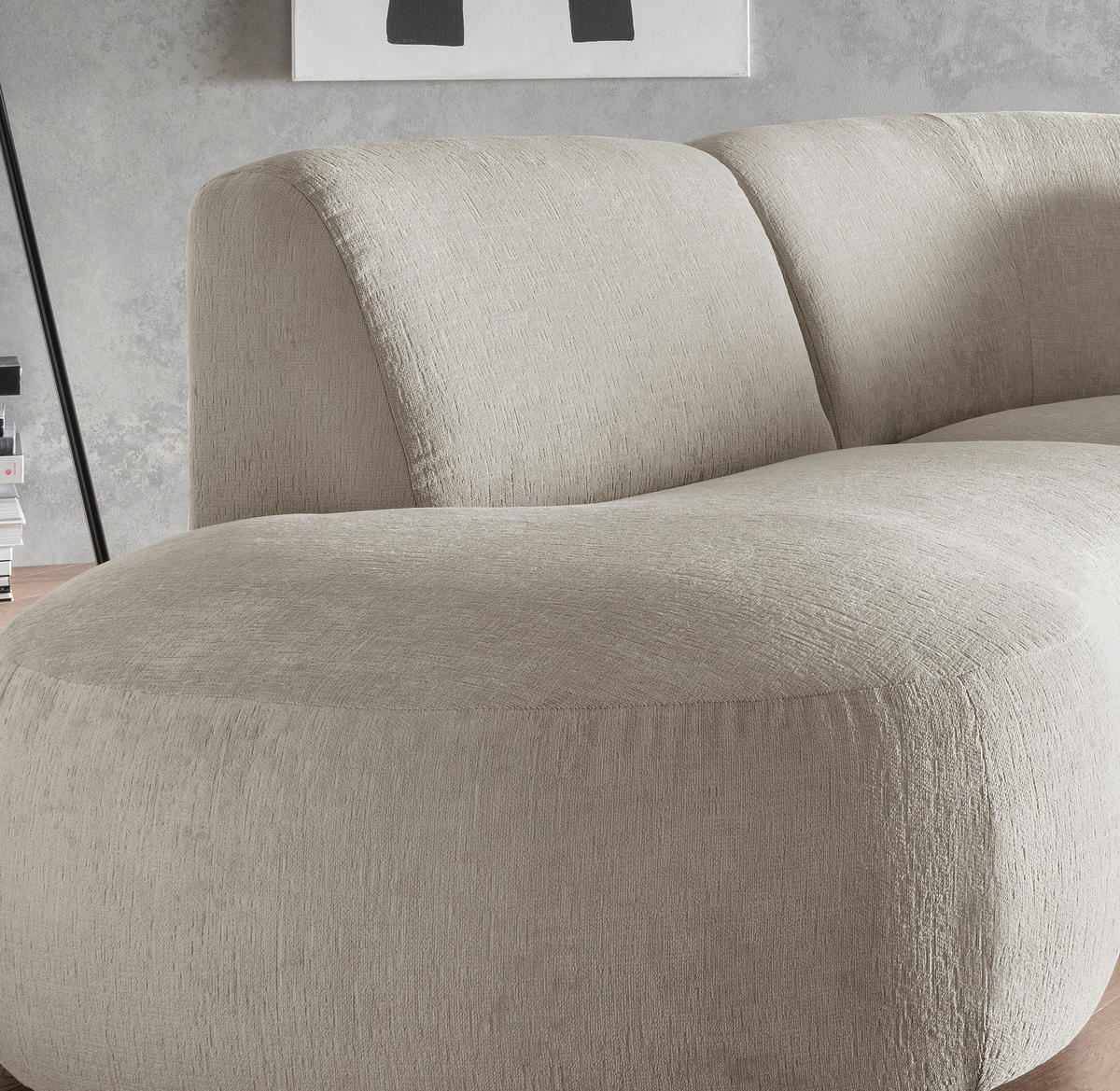 ECKSOFA in Mikrofaser Taupe  - Taupe/Schwarz, Modern, Kunststoff/Textil (182/276cm) - Livetastic