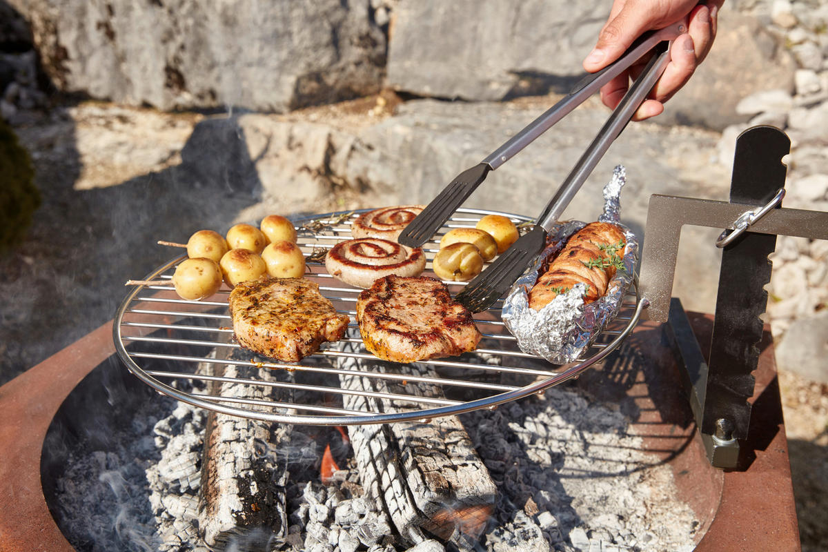 HOLZKOHLEGRILL - Rostfarben, Design, Metall (70/76/70cm) - Nouvel
