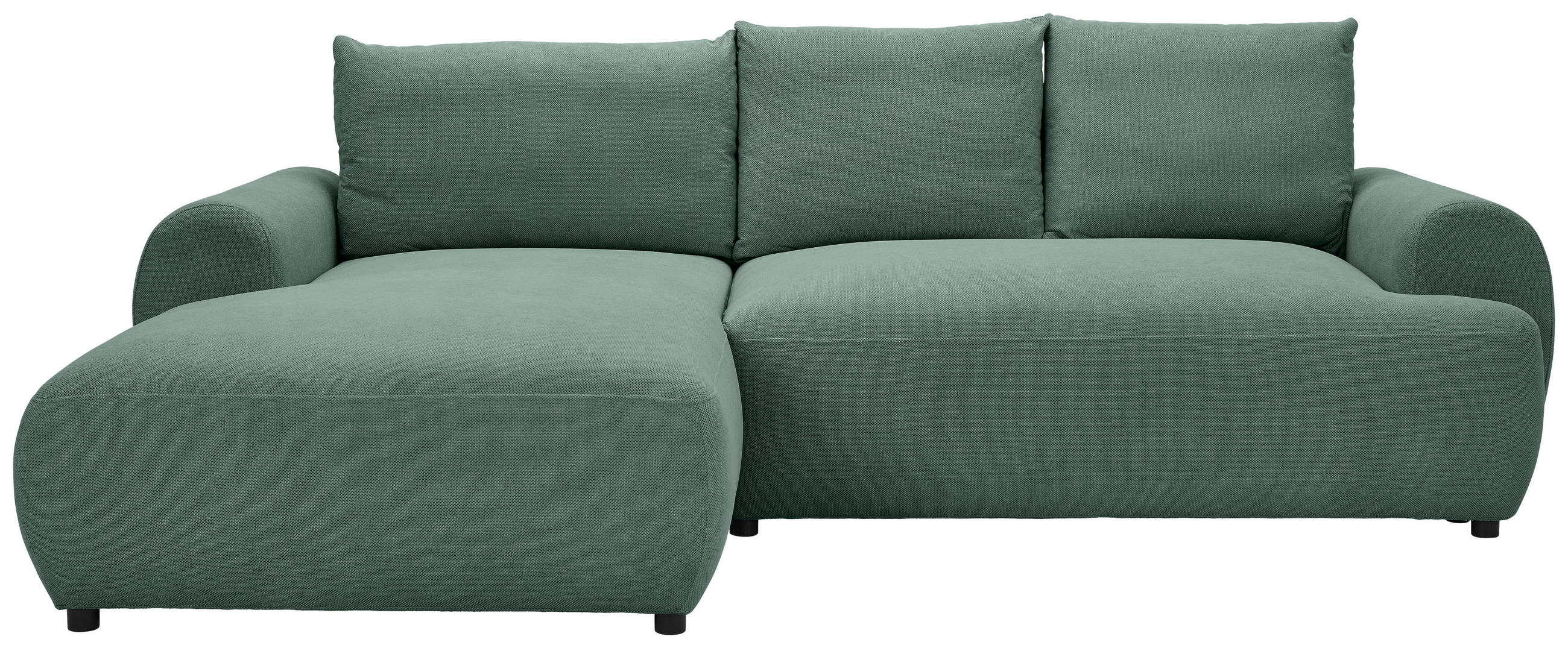 ECKSOFA in Webstoff Grün  - Schwarz/Grün, Modern, Kunststoff/Textil (175/265cm) - MID.YOU