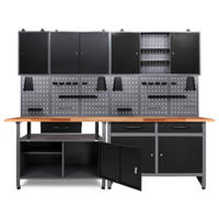 WERKBANKSET 240/205/60 cm  - Anthrazit/Grau, Basics, Holz/Metall (240/205/60cm)