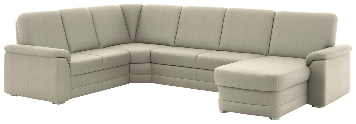 WOHNLANDSCHAFT  in Chenille Silberfarben  - Silberfarben/Alufarben, KONVENTIONELL, Holz/Textil (235/329/160cm) - Beldomo Comfort