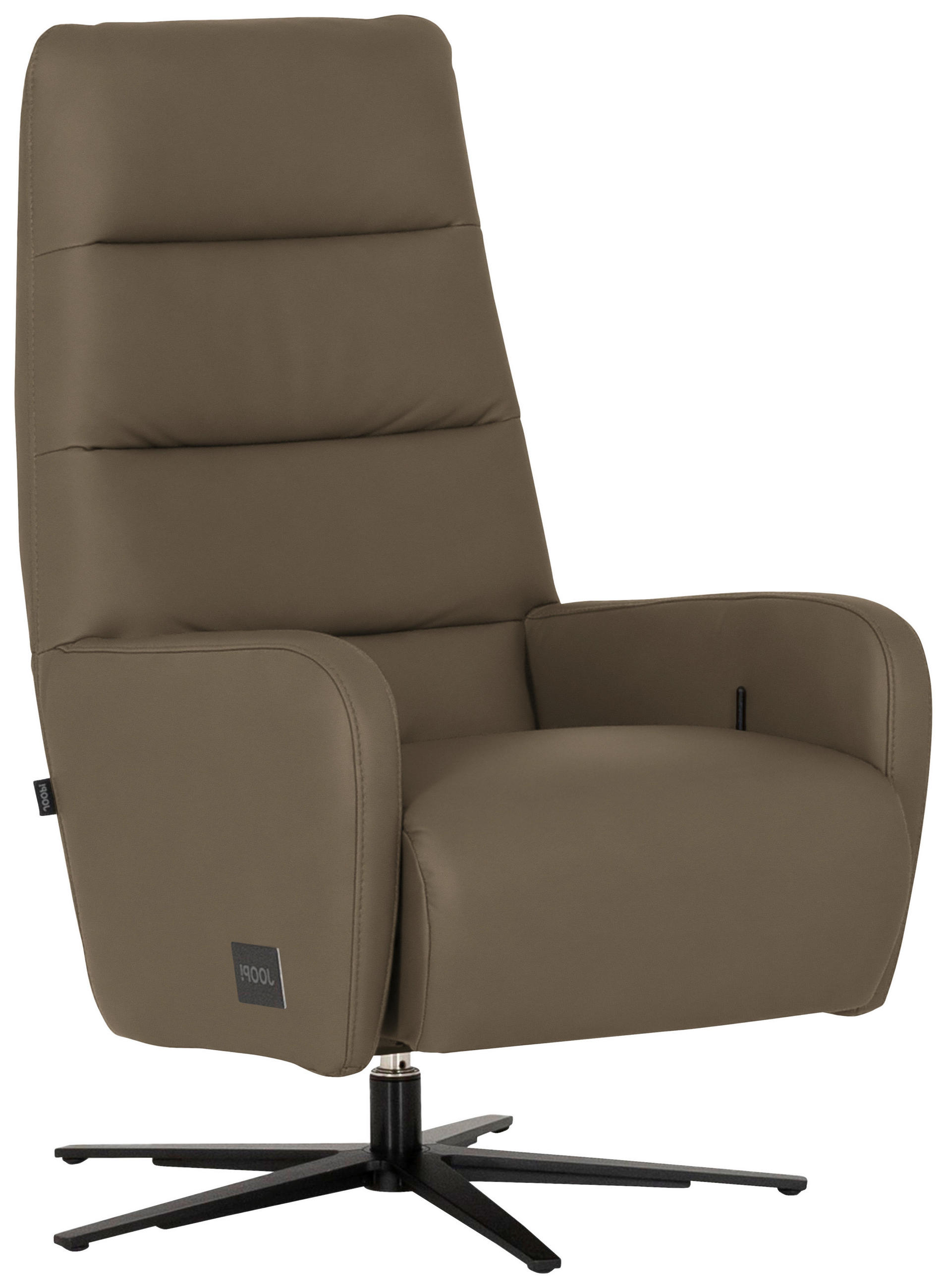 RELAXSESSEL Leder Graubraun  - Graubraun/Schwarz, Modern, Leder/Metall (66/110/83cm) - Joop!