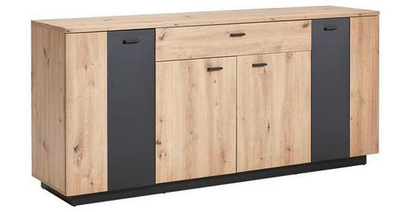 SIDEBOARD 180/82/44 cm  - Eichefarben/Anthrazit, Design, Holzwerkstoff/Metall (180/82/44cm) - Carryhome