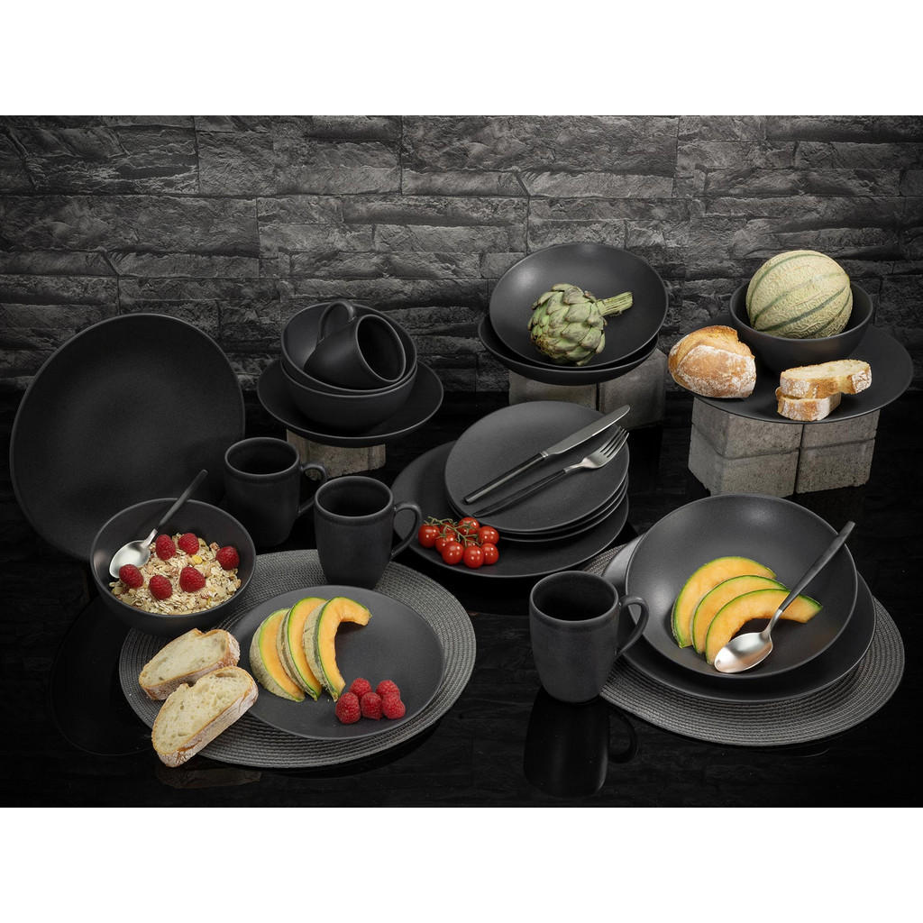 Thumbnail - Creatable Kombiservice Soft Touch black, Schwarz, Keramik, 20-teilig, 300 ml,400 ml, 43x37x39.5 cm, Essen & Trinken, Ges...