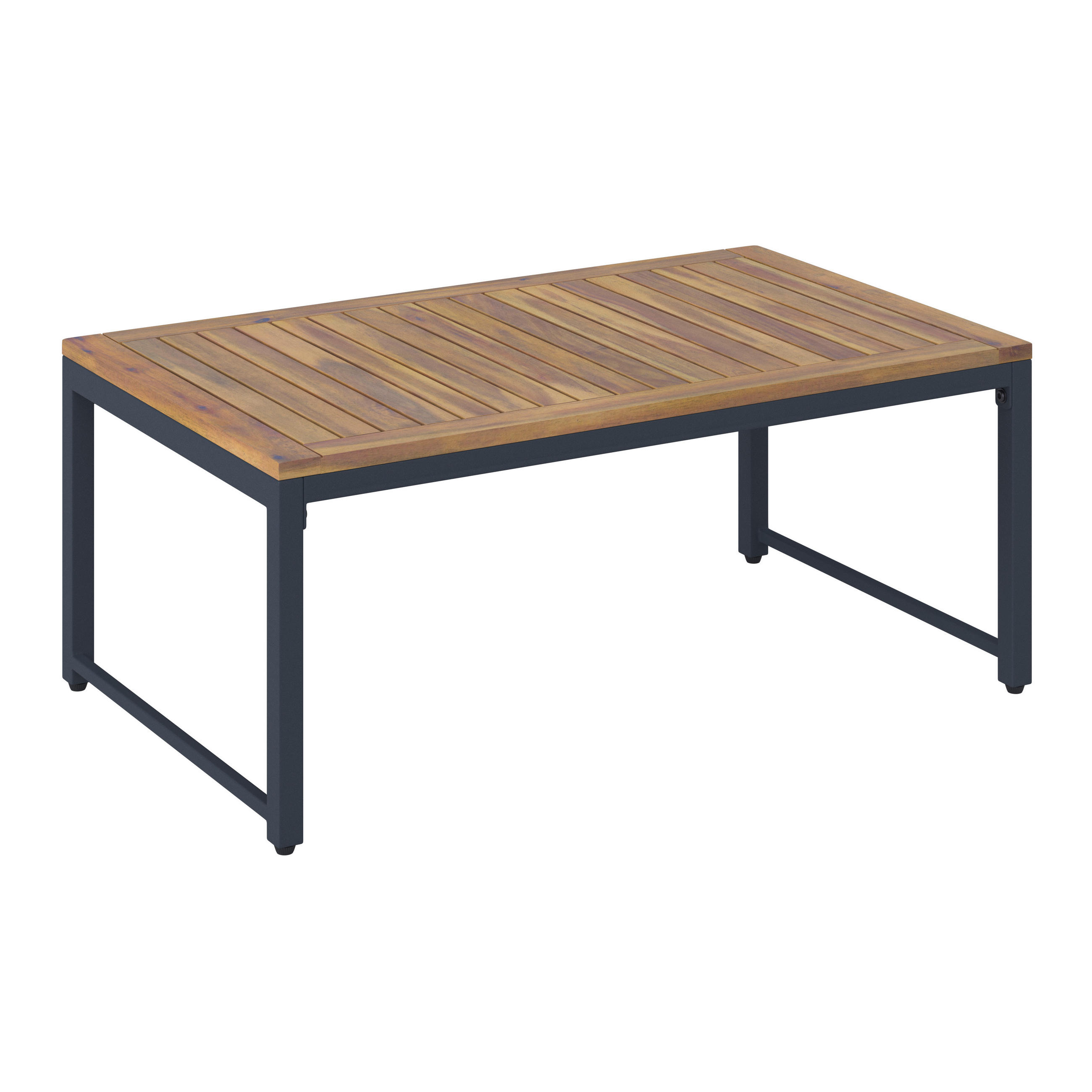 LOUNGETISCH   - Schwarz/Naturfarben, Modern, Holz/Metall (100/60/42cm) - Ambia Garden