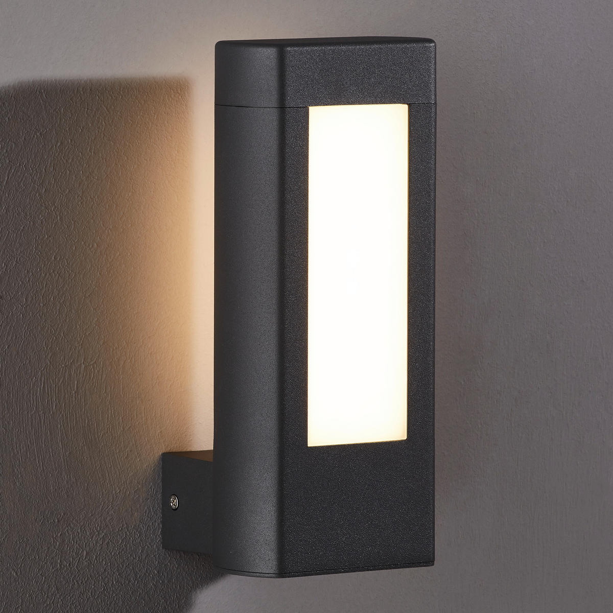 AUSSENWANDLEUCHTE - Weiss/Anthrazit, Design, Kunststoff/Metall (11,0/25,0/10,5cm)