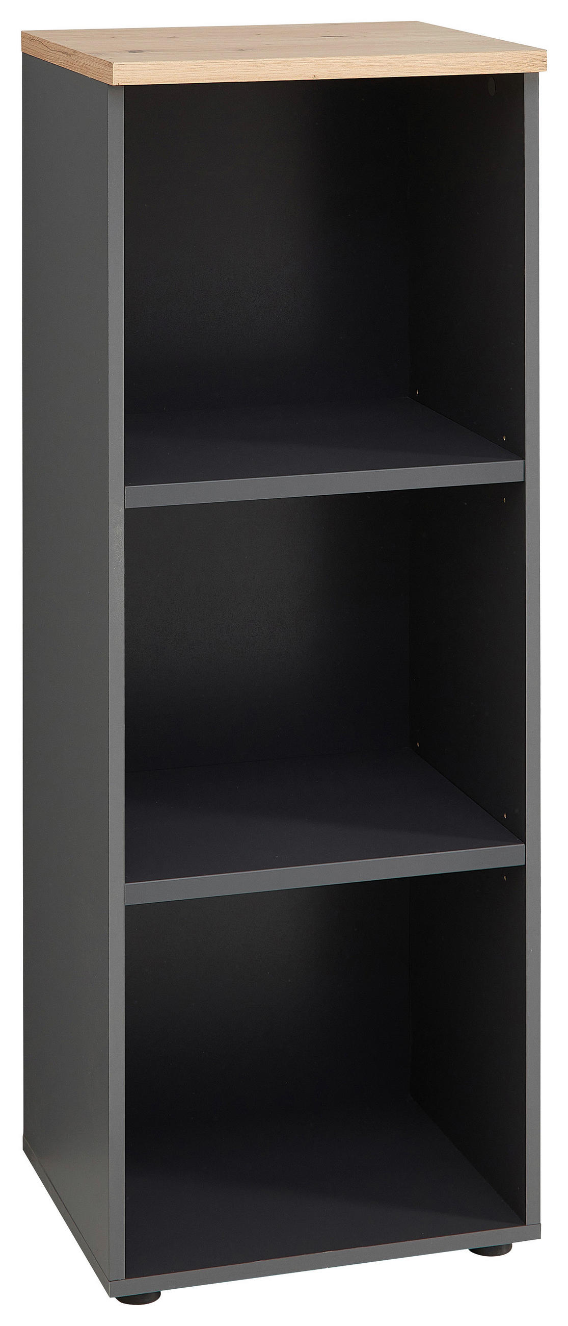 IRATTARTÓ POLC - grafitszürke/fekete, Modern, műanyag/faalapú anyag (45/122/38cm) - Voleo