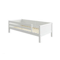 BETT 90/200 cm,  in Weiß, Rollrost, Absturzsicherung  - Weiß, MODERN, Holz (90/200cm) - Chameo