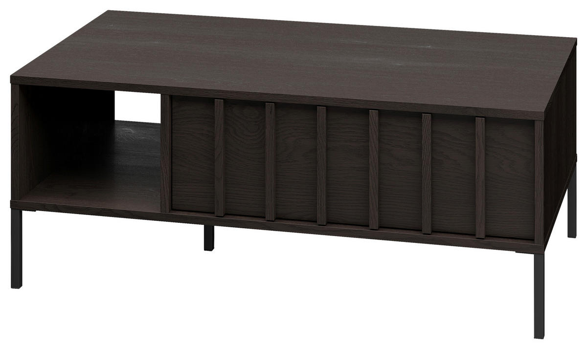 COUCHTISCH in Holz  - Wengefarben/Schwarz, Design, Holz/Metall (100/55/40cm) - MID.YOU