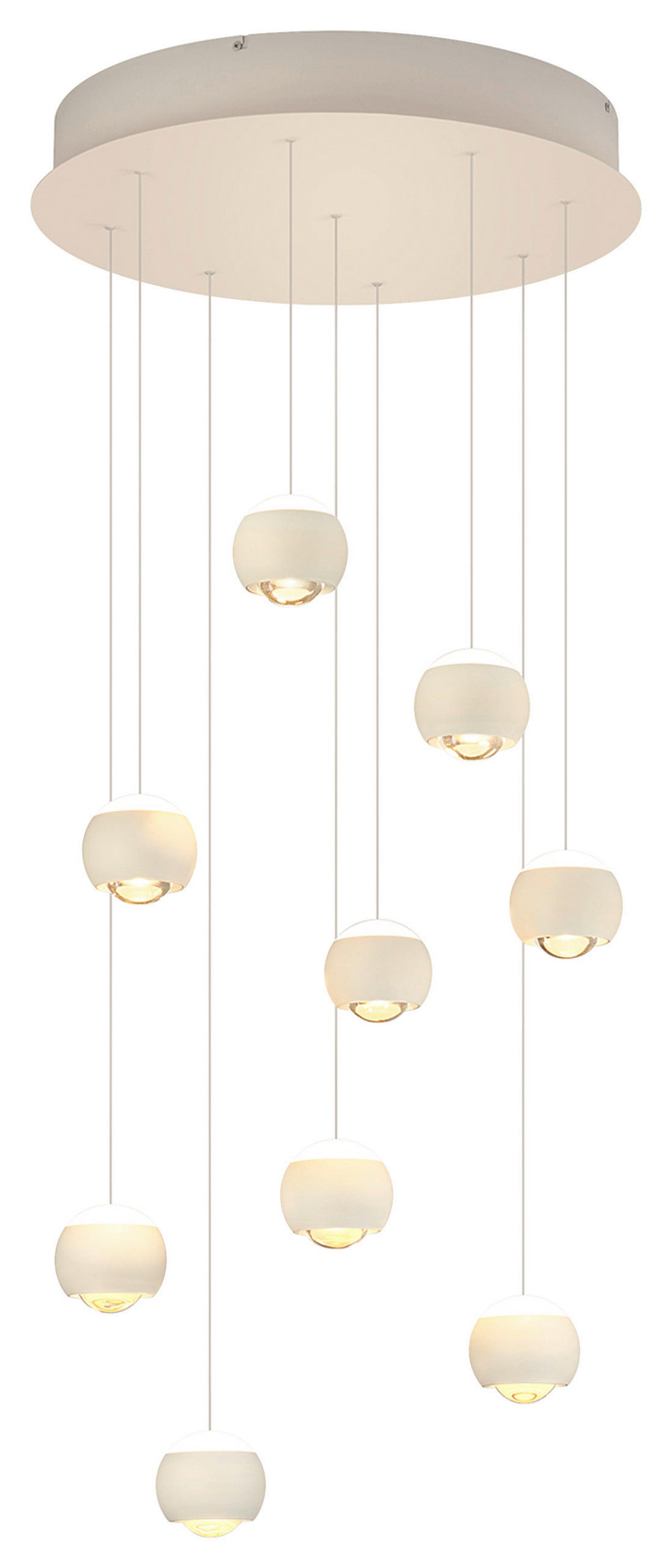 LED-HÄNGELEUCHTE Musterring 54/200 cm  - Weiß, KONVENTIONELL, Kunststoff/Metall (54/200cm) - Musterring