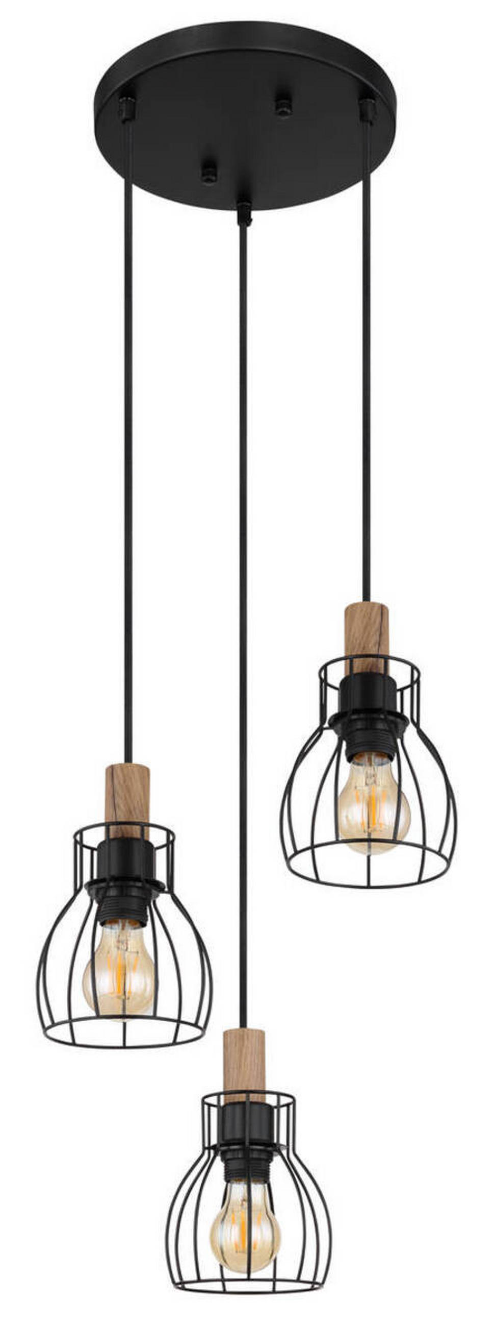 HÄNGLAMPA 35,5/120 cm  - svart/mörkbrun, Klassisk, metall/trä (35,5/120cm) - Globo