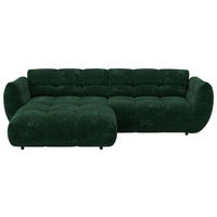 ECKSOFA Dunkelgrün Chenille  - Dunkelgrün/Schwarz, Trend, Kunststoff/Textil (178/280cm) - MID.YOU