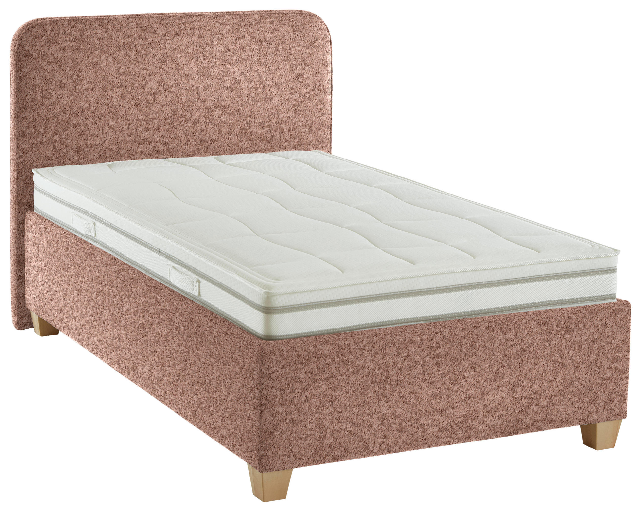 POLSTERBETT 120/200 cm  in Rostfarben  - Weiss/Rostfarben, Konventionell, Holz/Textil (120/200cm) - Beldomo - Sleep