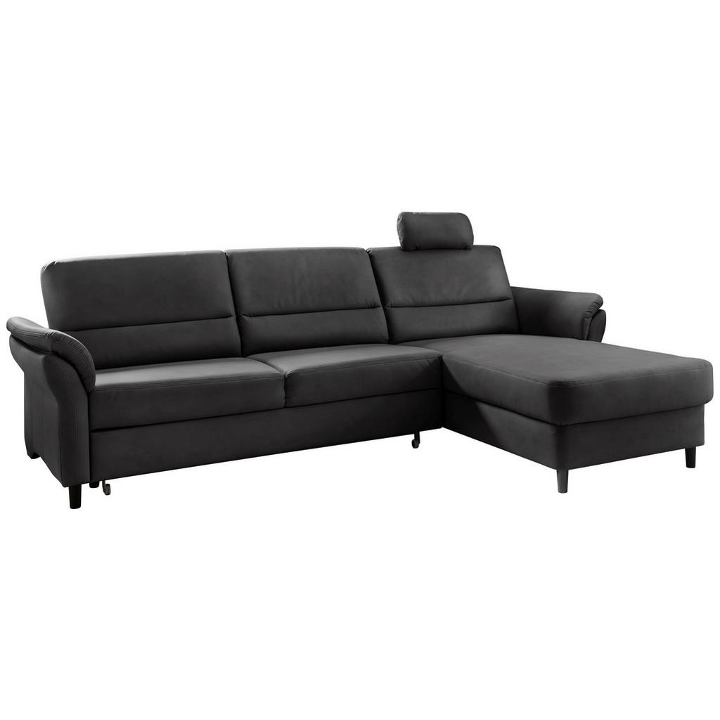 Thumbnail - Livetastic Ecksofa, Schwarz, Textil, Buche, 5-Sitzer, Ottomane rechts, L-Form, 279x176 cm, Made in EU, Schlafen auf Sitz...