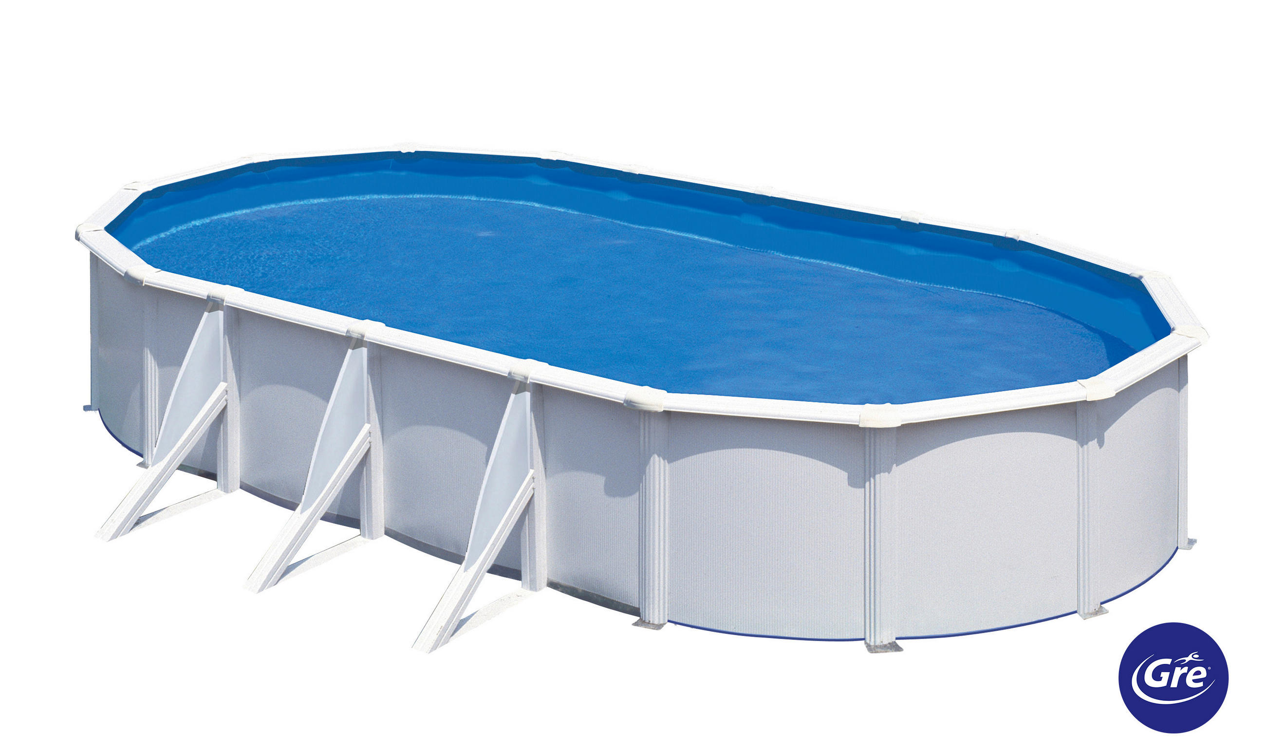 POOL-SET 2024 730/375/120 cm  - Weiß, KONVENTIONELL, Metall (730/375/120cm) - Gre