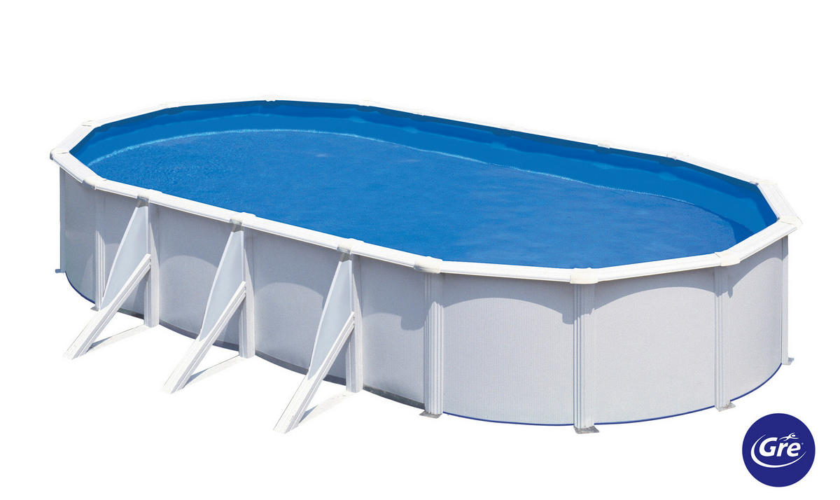 POOL-SET 2024 730/375/120 cm  - Weiß, KONVENTIONELL, Metall (730/375/120cm) - Gre
