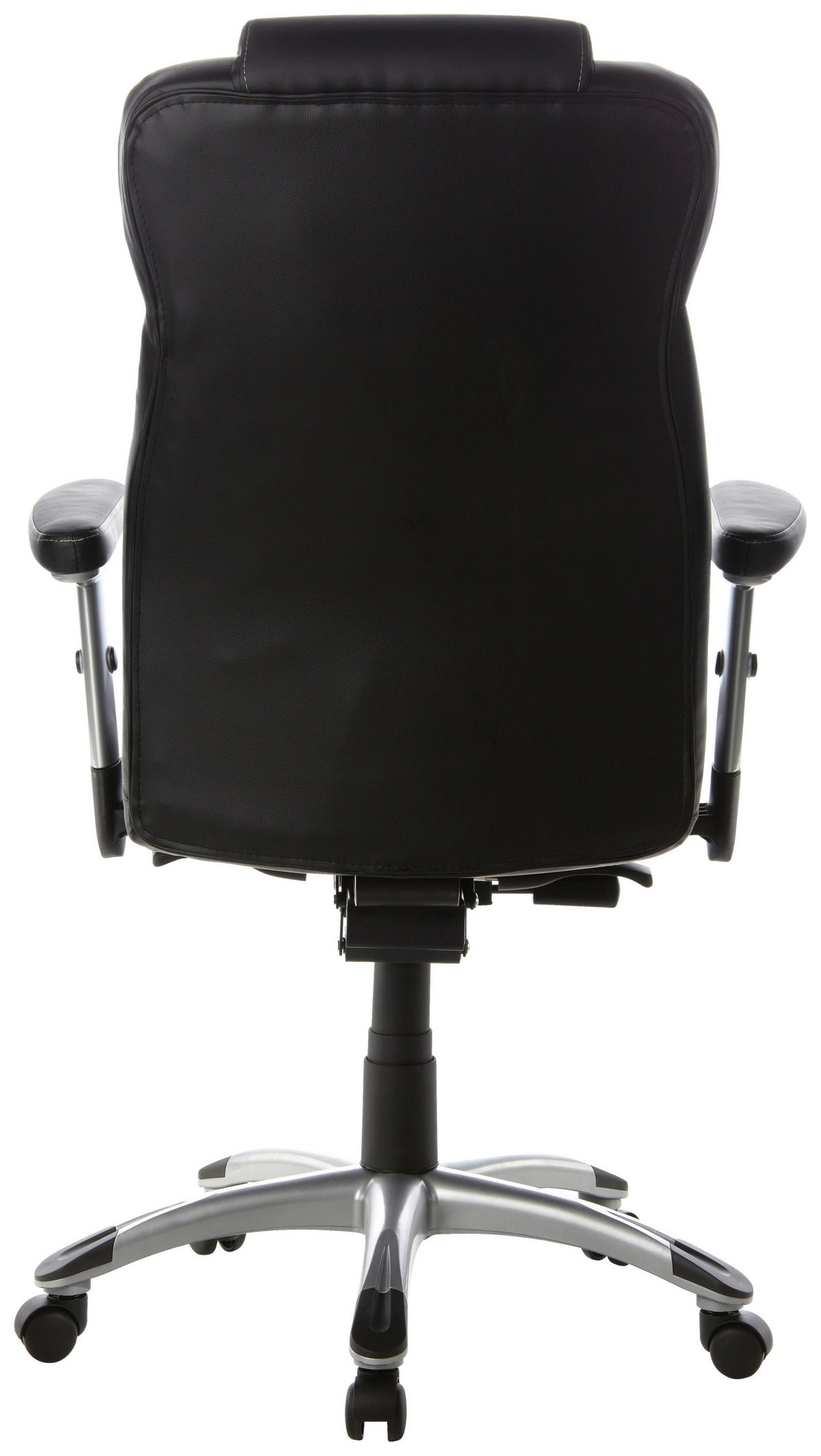 CHEFSESSEL  in Lederlook Schwarz, Silberfarben  - Silberfarben/Schwarz, MODERN, Kunststoff/Textil (63/131/53cm) - MID.YOU