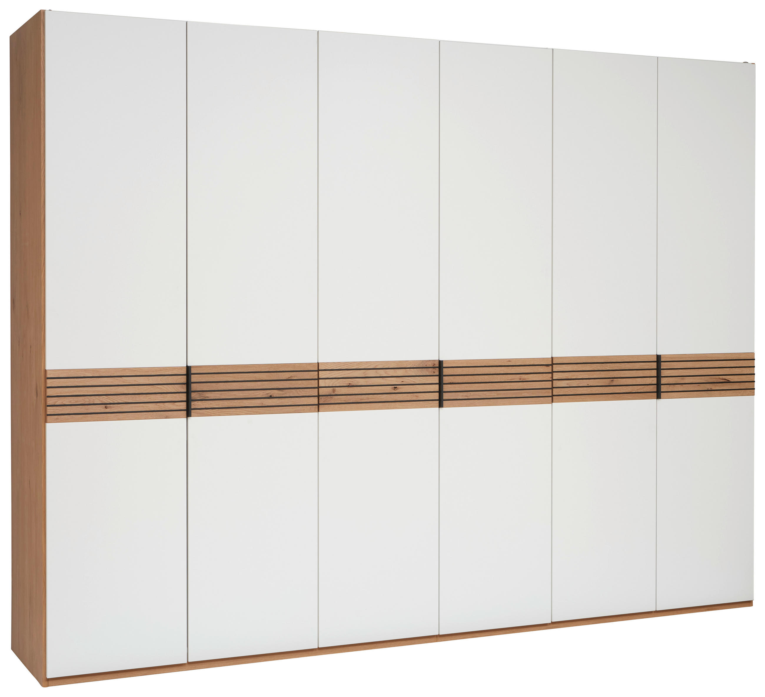 DREHTÜRENSCHRANK 300/230/60 cm 6-türig Weiß, Eichefarben  - Eichefarben/Anthrazit, KONVENTIONELL, Holz/Holzwerkstoff (300/230/60cm) - Dieter Knoll