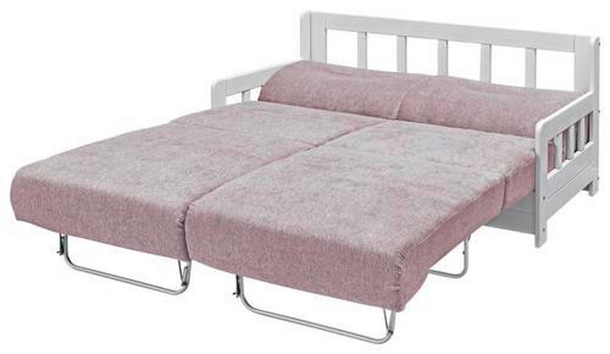 SCHLAFSOFA Mikrofaser Rosa, Weiß  - Weiß/Rosa, LIFESTYLE, Textil (154/88/90cm) - Livetastic