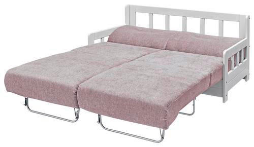 Thumbnail - Livetastic Schlafsofa, Rosa, Weiß, Textil, Kiefer, massiv, Uni, 2-Sitzer, 154x88x90 cm, Made in EU, einzeln ausziehbar, ...