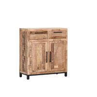 KOMMODE  in 90/85/40 cm  - Schwarz/Naturfarben, Design, Holz/Metall (90/85/40cm) - Landscape