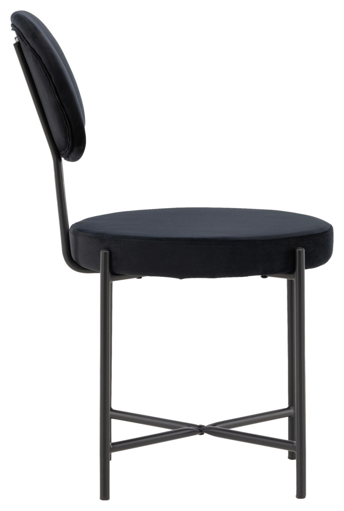 STUHL-SET  in Stahl Samt Metall, Textil  - Schwarz, Design, Textil/Metall (50/89/60cm) - Livetastic