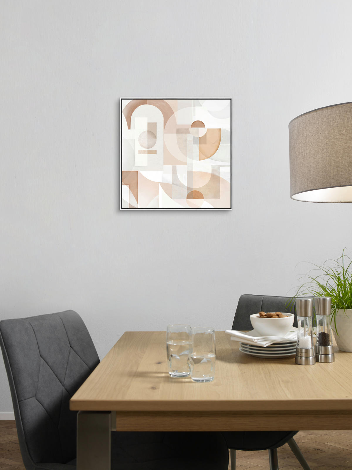 KUNSTDRUCK Abstraktes  - Multicolor/Weiß, Design, Holz/Kunststoff (55/55cm) - Monee