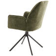 ARMLEHNSTUHL  Sitzfläche 180° drehbar, automatische Rückholfunktion Struktur  - Schwarz/Olivgrün, Design, Textil/Metall (59/88/63cm) - Carryhome