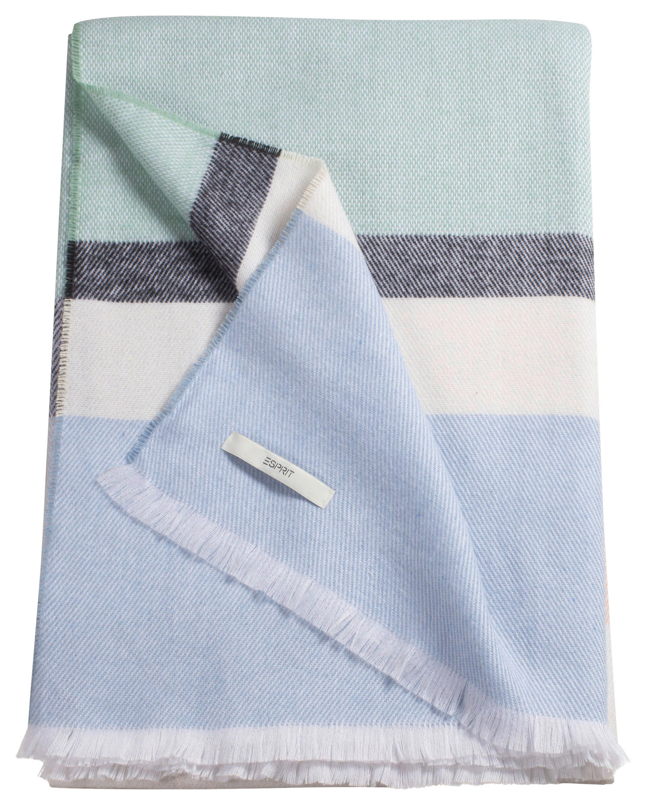PLAID Alice 130/190 cm - Hellblau/Mintgrün, Konventionell, Textil (130/190cm) - Esprit