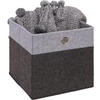 SKLADACÍ BOX, kov, textil, kartón, 32/32/32 cm - svetlosivá/antracitová, Design, kartón/kov (32/32/32cm) - Carryhome