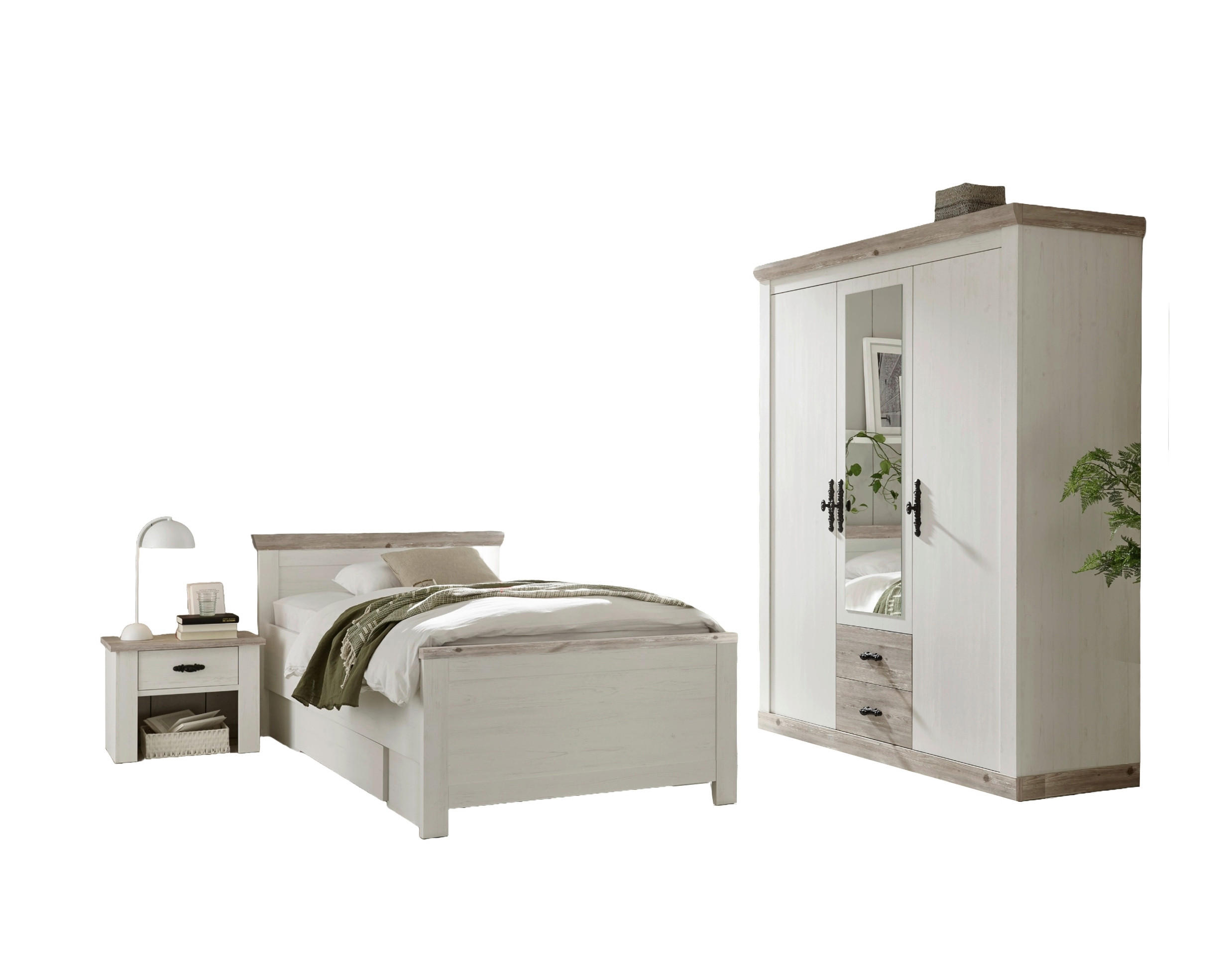 SCHLAFZIMMER Pinienfarben, Hellbraun  - Hellbraun/Pinienfarben, Design, Holzwerkstoff - MID.YOU