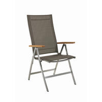 GARTENSTUHL Edelstahl Taupe, Edelstahlfarben  - Taupe/Edelstahlfarben, Basics, Holz/Textil (60/112/73cm)