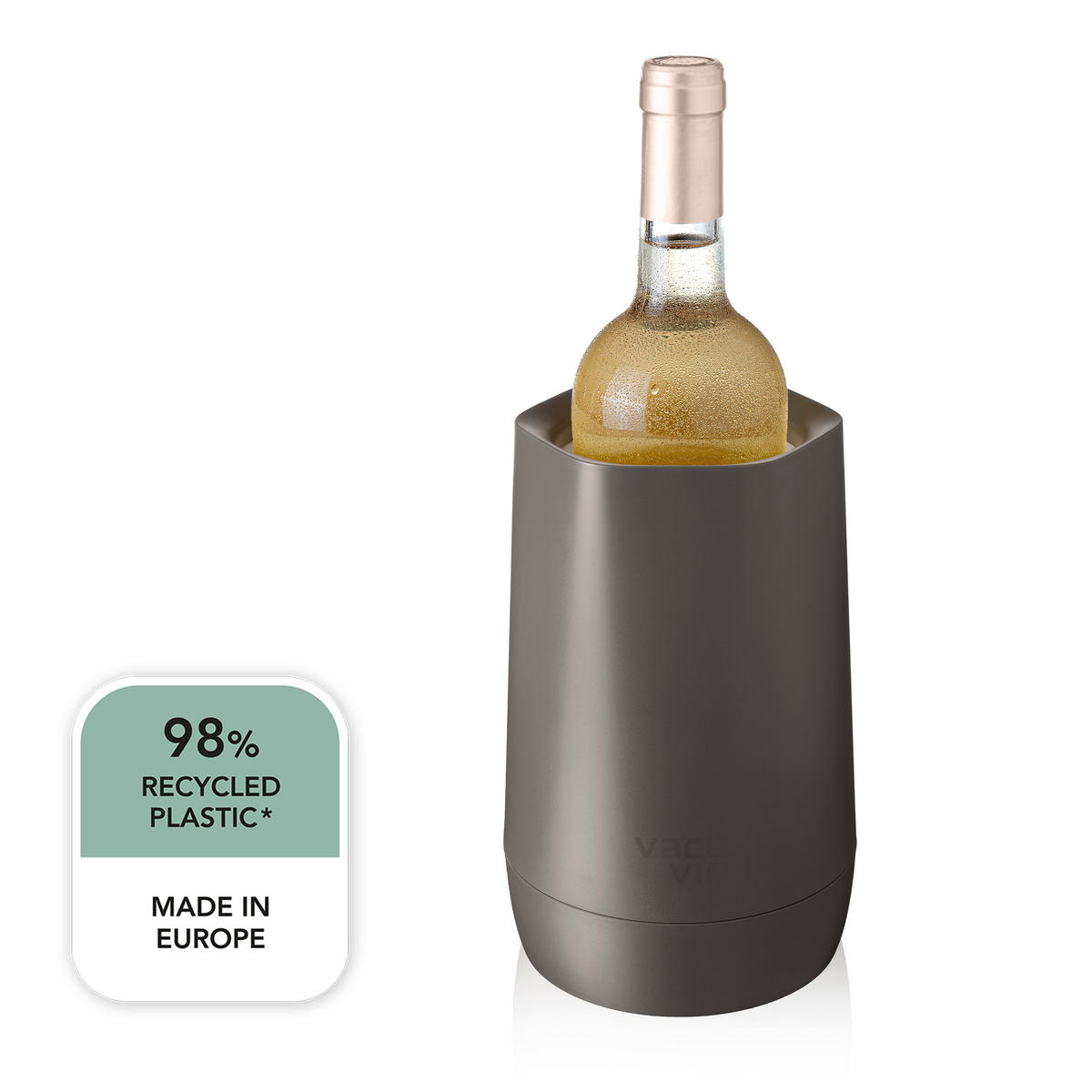 POSODA ZA HLAJENJE STEKLENIC - antracit, Basics, umetna masa (13.6/13.6/21.3cm) - Vacu Vin