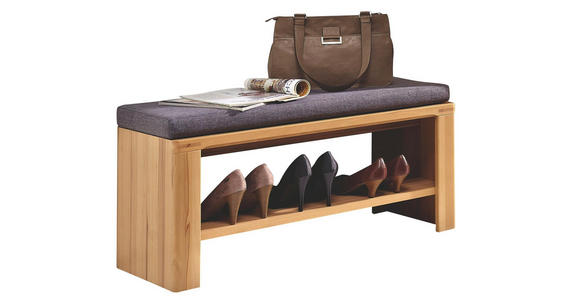 GARDEROBENBANK 90/40/38 cm - Buchefarben/Grau, KONVENTIONELL, Holz/Holzwerkstoff (90/40/38cm) - Venda