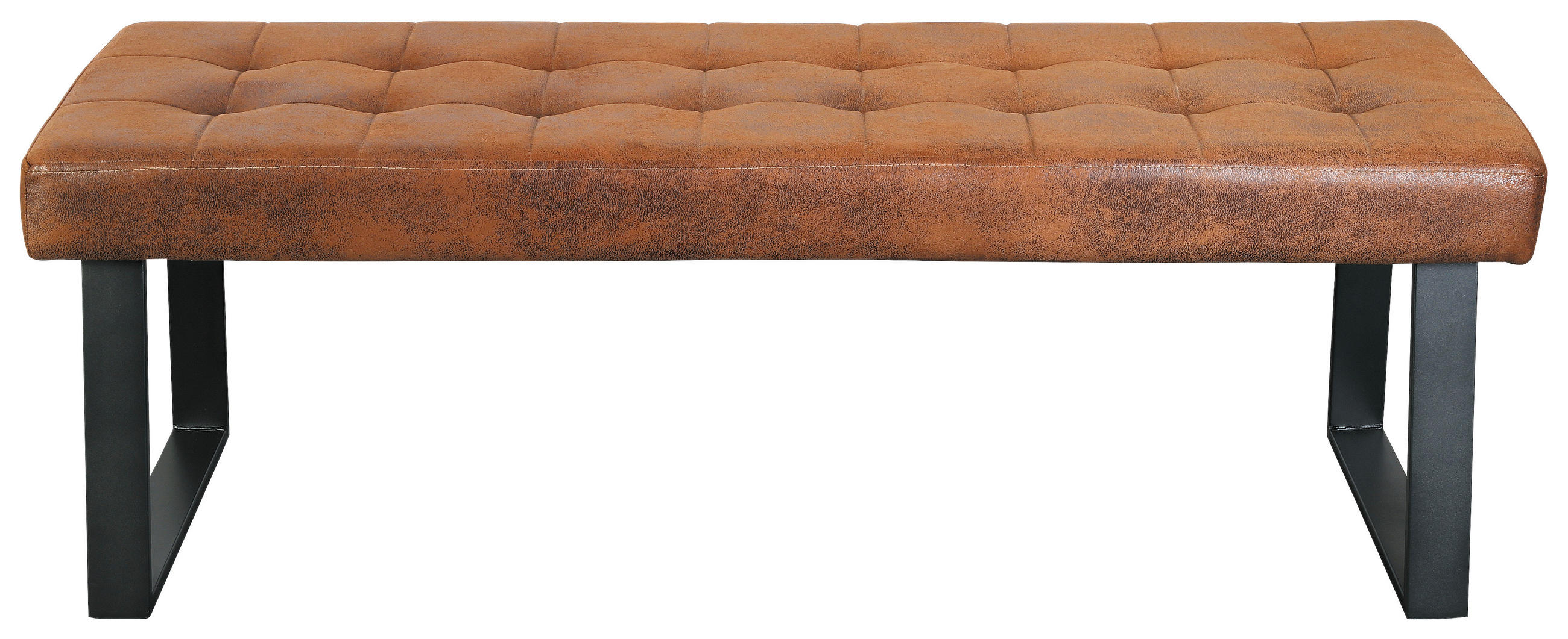 SITZBANK Metall, Textil Braun  - Schwarz/Braun, Modern, Textil/Metall (140/49/48cm) - MID.YOU