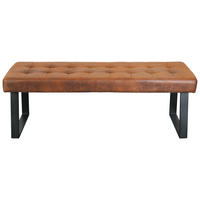 SITZBANK 140/49/48 cm Webstoff Braun  - Schwarz/Braun, MODERN, Textil/Metall (140/49/48cm) - MID.YOU