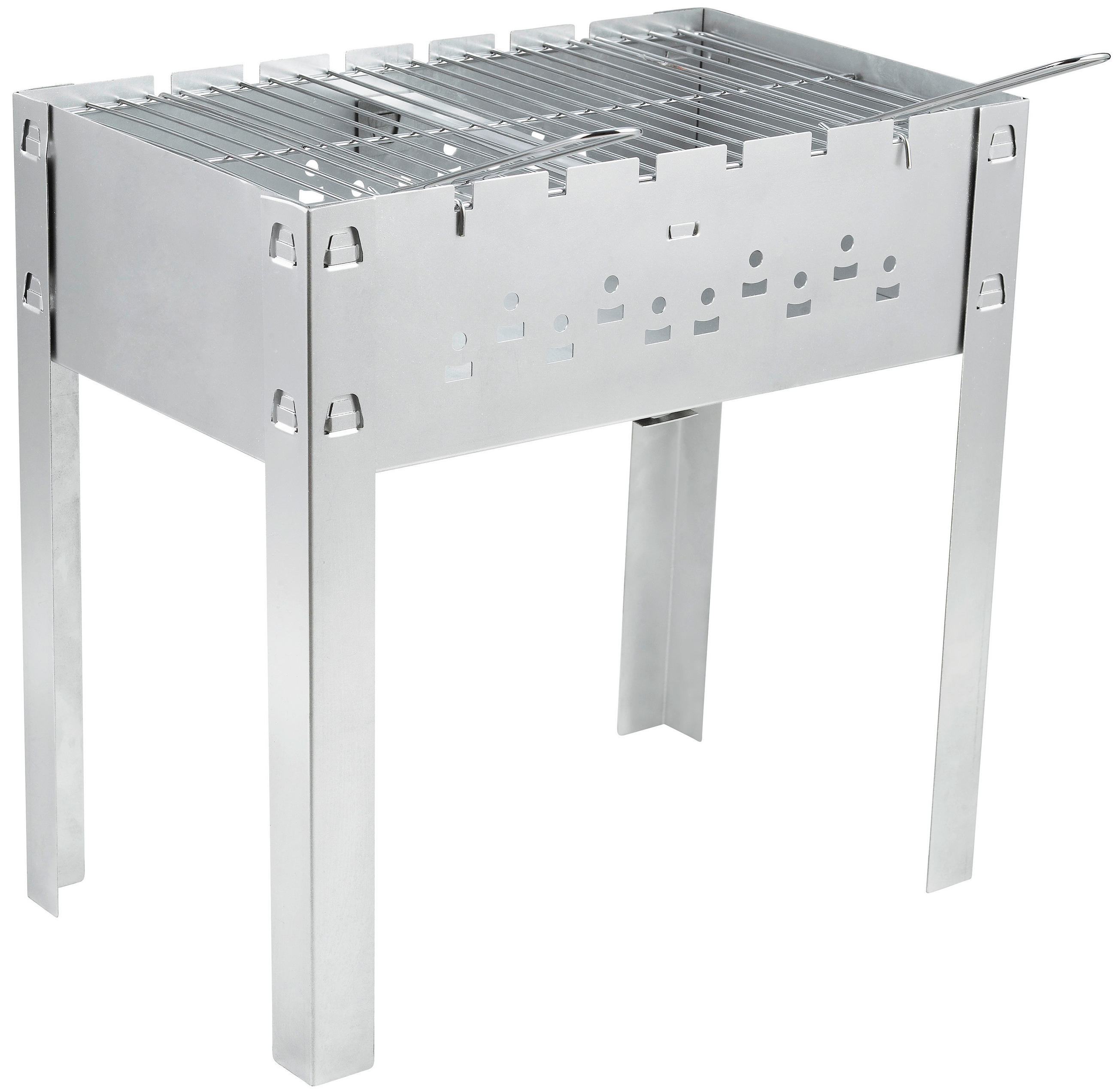 SCHASCHLIKGRILL MAGNAL L  Silberfarben  - Silberfarben, KONVENTIONELL, Metall (50/50/30cm) - Ambia Garden