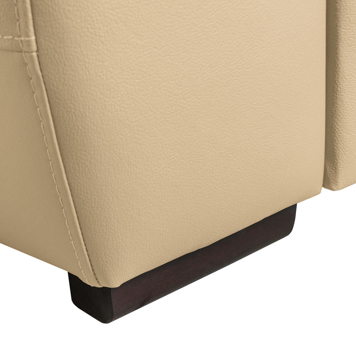 ECKSOFA Beige Echtleder  - Wengefarben/Beige, Design, Leder/Holz (265/265cm) - Livetastic