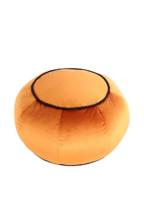 POUF in Orange, Bronzefarben Textil  - Orange/Bronzefarben, MODERN, Textil (65/35/65cm) - Kayoom