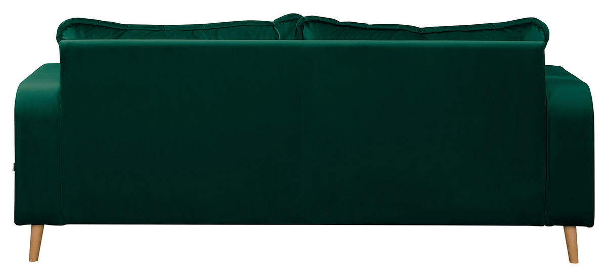 3-SITZER-SOFA in Mikrofaser Grün  - Wengefarben/Grün, Design, Holz/Textil (193/86/87cm) - Livetastic