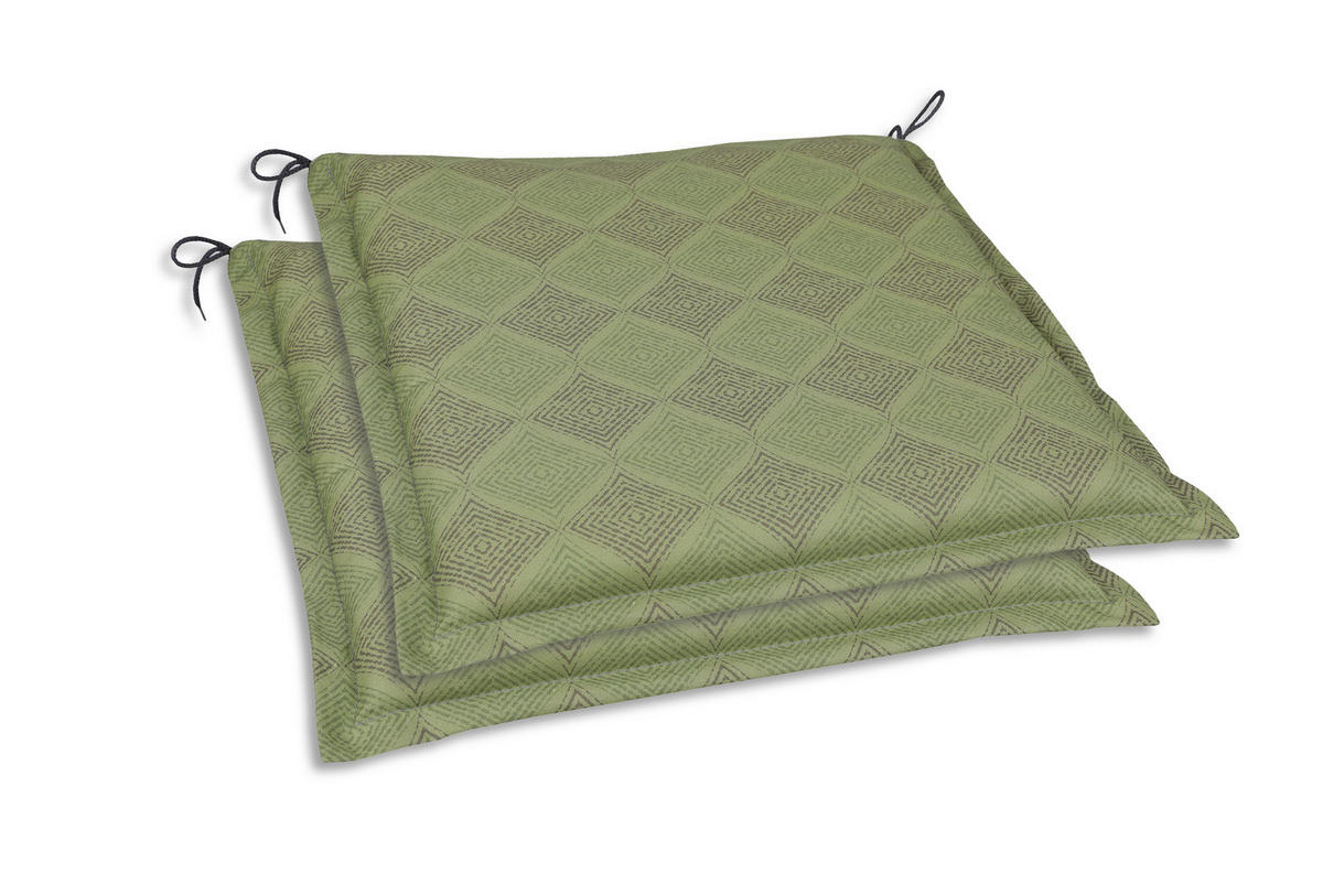 GARTENSITZKISSENSET in Grün Raute  - Grün, Basics, Textil (45/5/47cm)