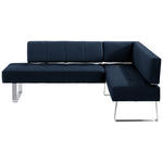 ECKBANK 227/165 cm  in Edelstahlfarben, Dunkelblau  - Edelstahlfarben/Dunkelblau, Design, Textil/Metall (227/165cm) - Moderano