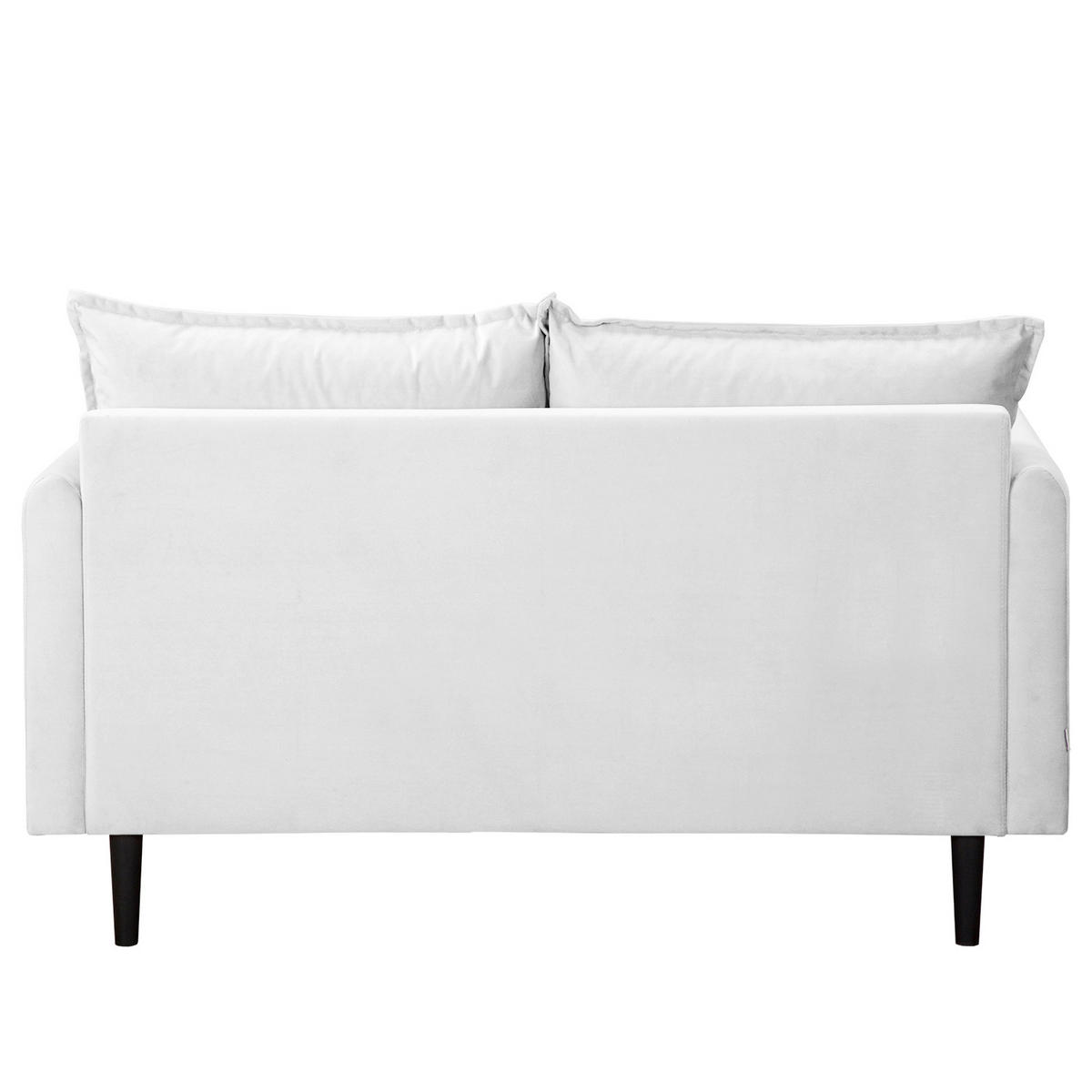 2-SITZER-SOFA Samt Weiss  - Weiss/Schwarz, Design, Holz/Textil (138/86/100cm) - P & B