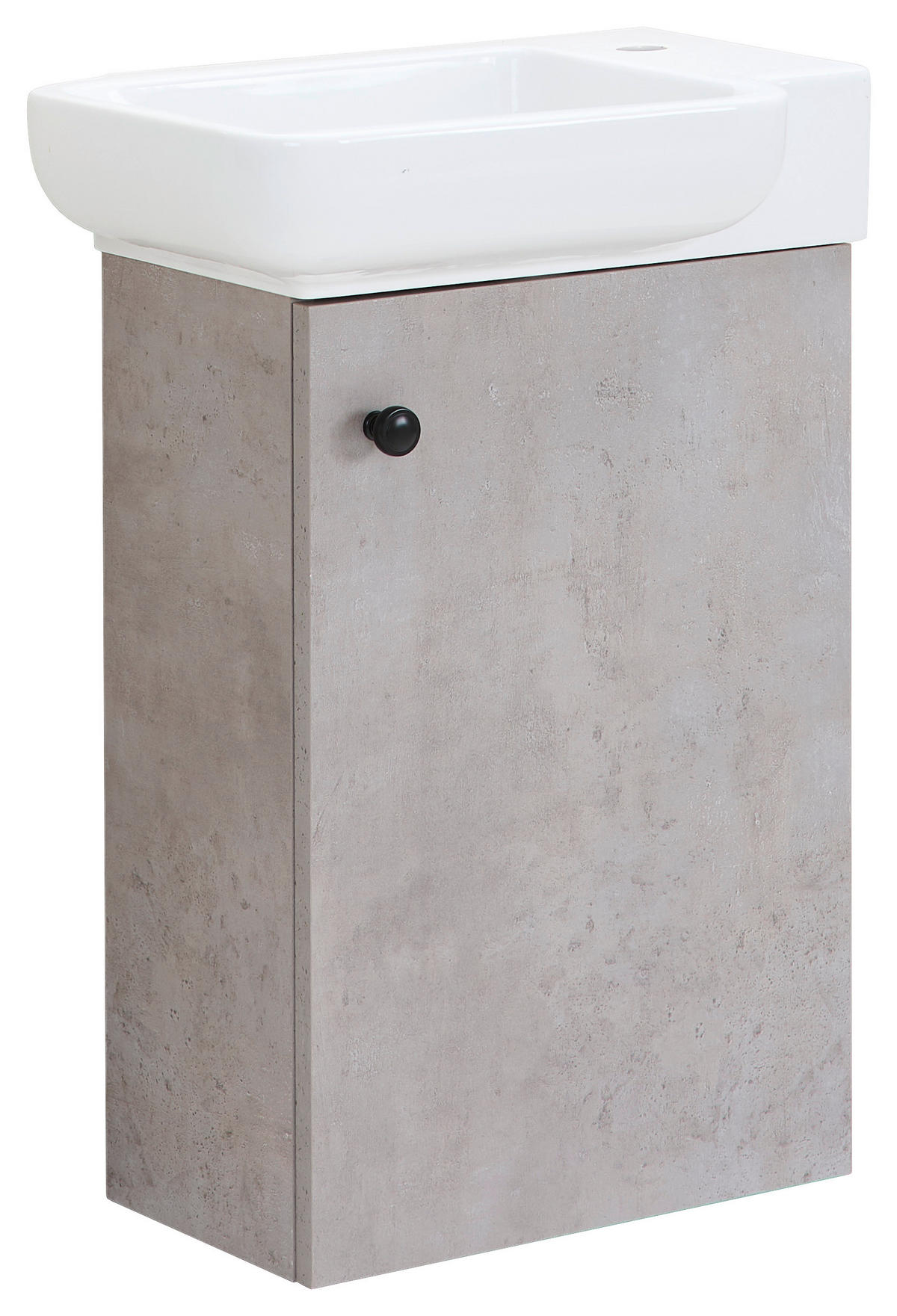 GÄSTEBAD 55 cm  - Weiß Hochglanz/Schwarz, MODERN, Keramik/Holzwerkstoff (55cm) - MID.YOU