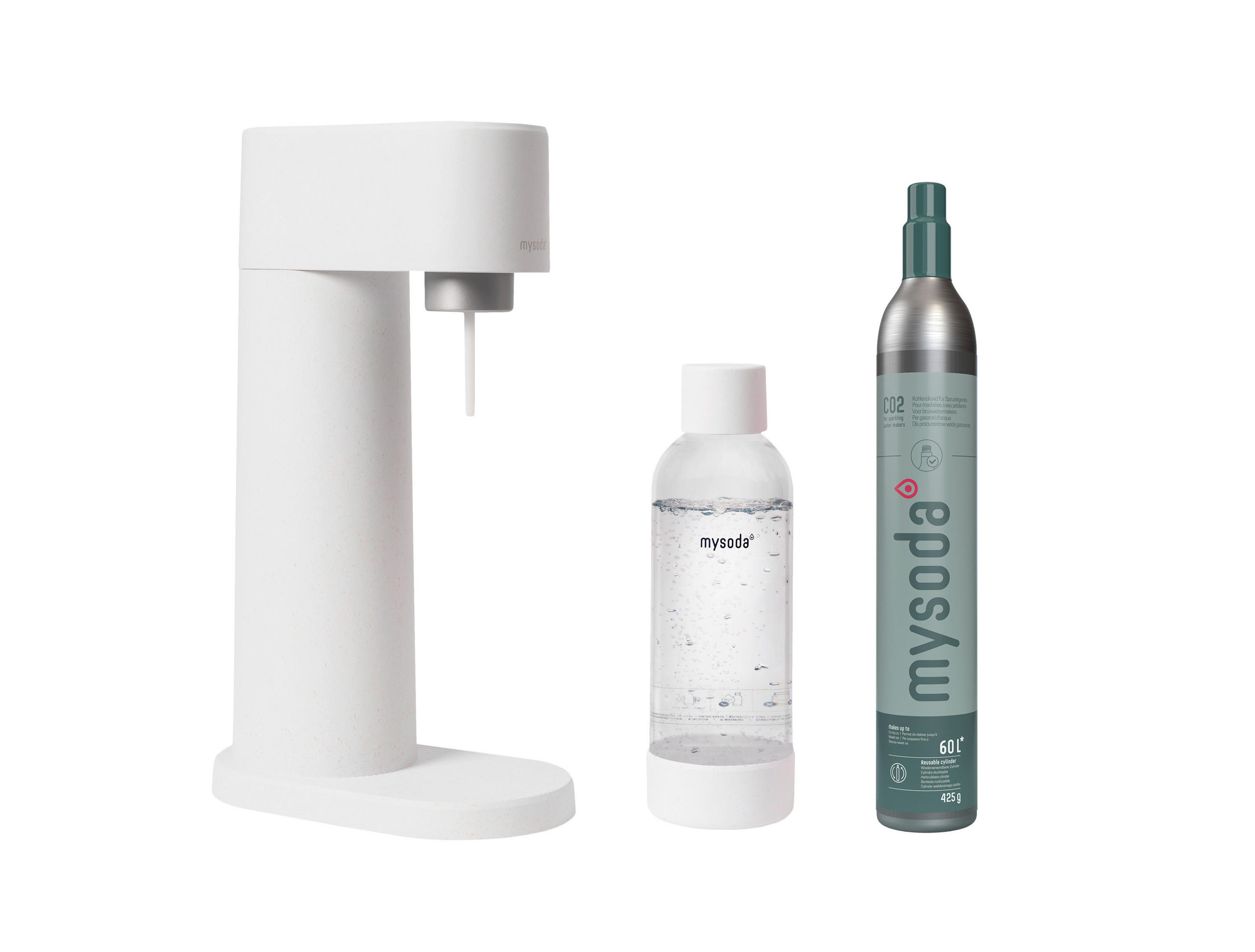 WASSERSPRUDLER WOODY WHITE  - Weiß, Basics, Naturmaterialien (24.5/13/41cm) - mysoda