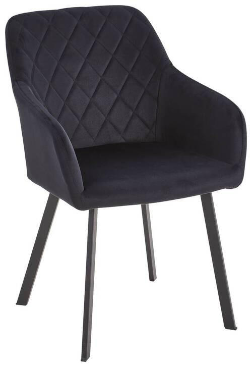 ARMLEHNSTUHL  in Eisen Samt  - Schwarz, MODERN, Holz/Textil (54/87/64cm) - Livetastic