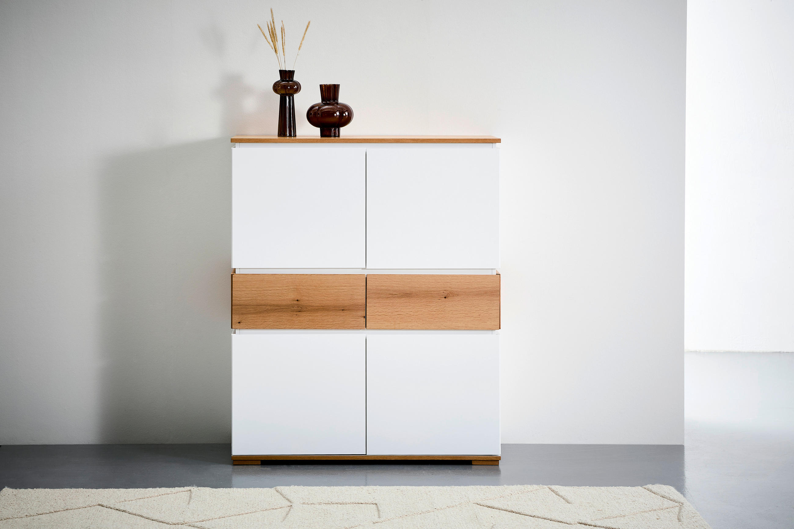 HIGHBOARD  in 100/120/40 cm  - Eichefarben/Weiß, KONVENTIONELL, Holz/Holzwerkstoff (100/120/40cm) - Novel