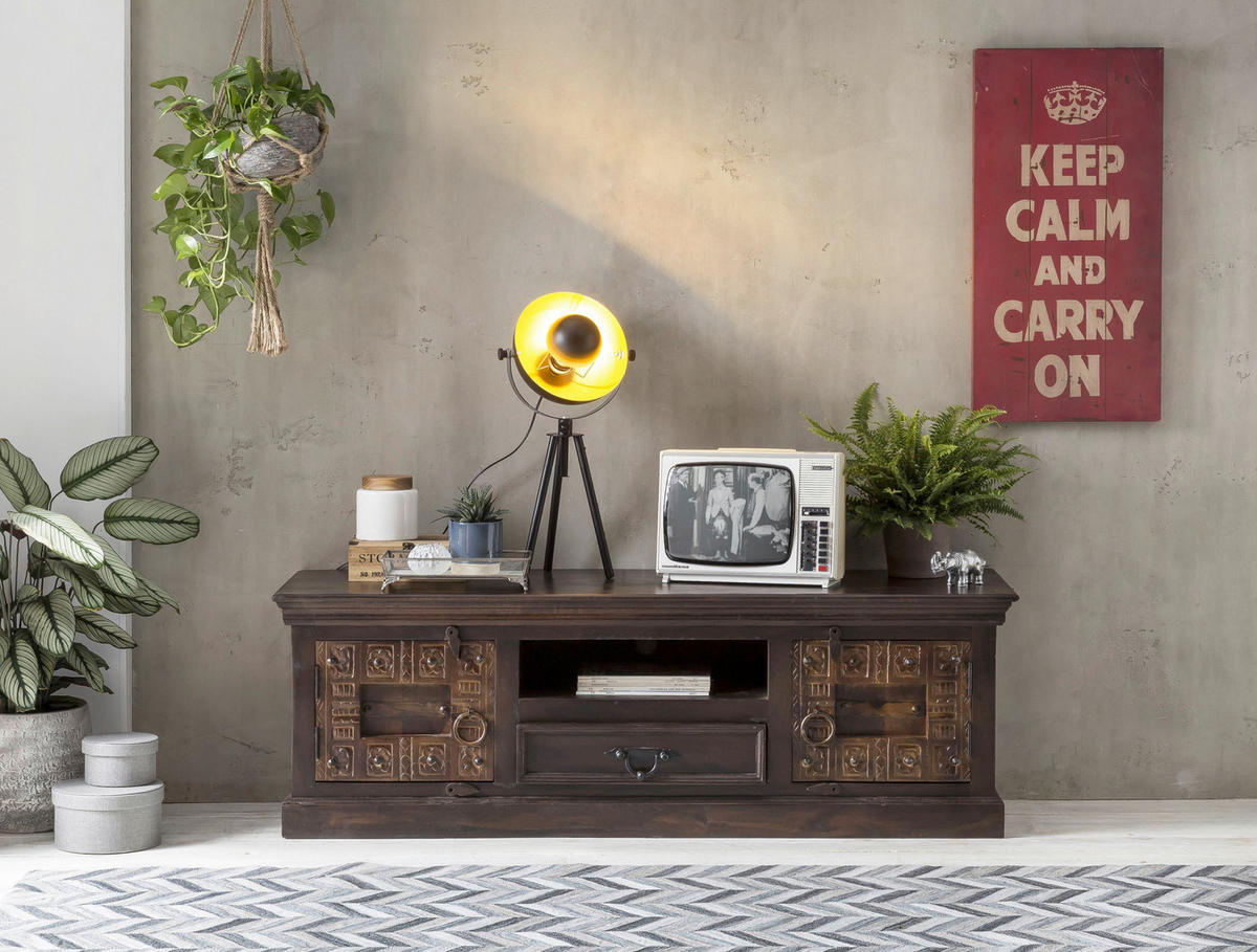 LOWBOARD  150/50/45 cm 1 Schublade(n)  - Schwarz/Braun, Design, Holz/Metall (150/50/45cm) - MID.YOU